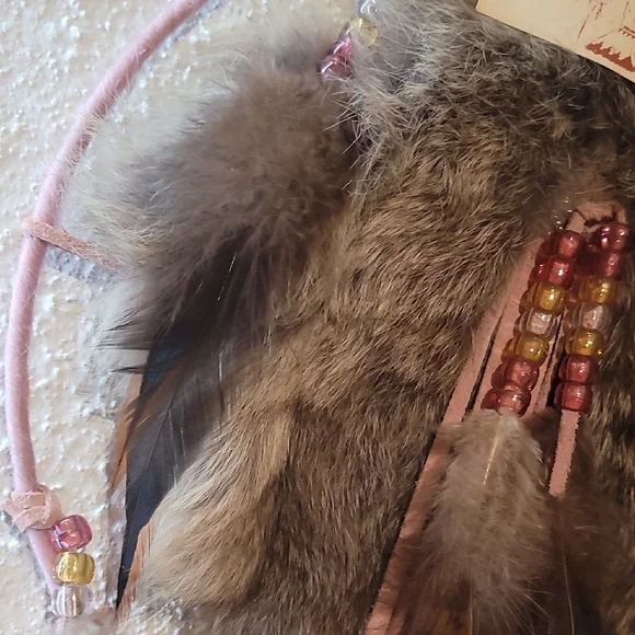 Vintage Brown and Tan Dreamcatcher with Feathers - Picture 4 of 11